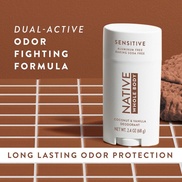 Native Sensitive Whole Body Deodorant, Coconut & Vanilla, 2.4 OZ