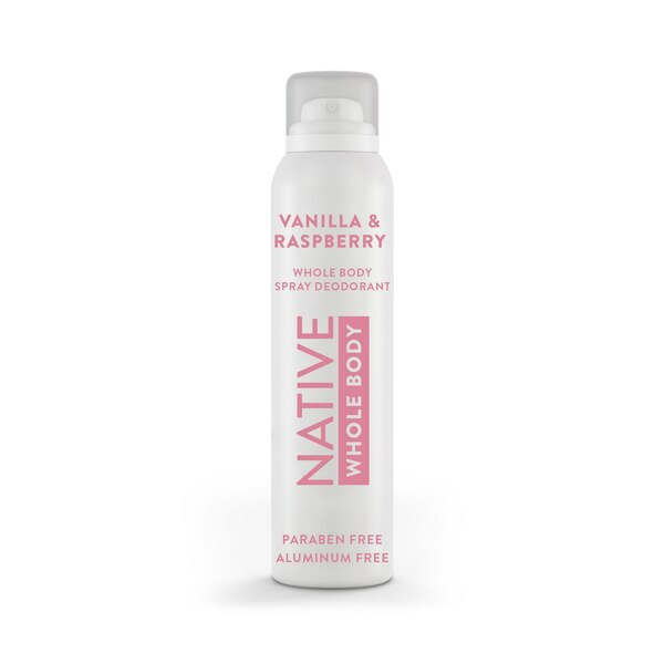 Native Whole Body Spray Deodorant, Vanilla & Raspberry, 3.5 OZ