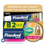 Fixodent Ultra Denture Adhesive Cream, Max Hold, 2.2 OZ, 2 CT, thumbnail image