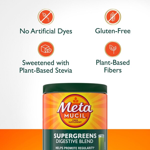 Metamucil Greens SuperFood Powder Fiber Supplement, 30 servings
