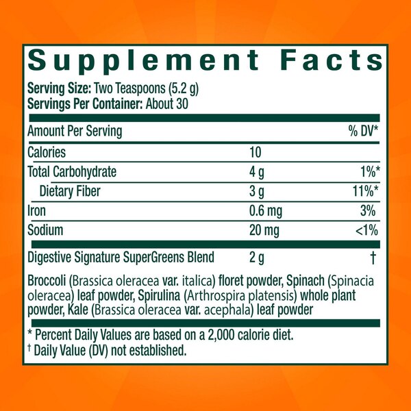 Metamucil Greens SuperFood Powder Fiber Supplement, 30 servings