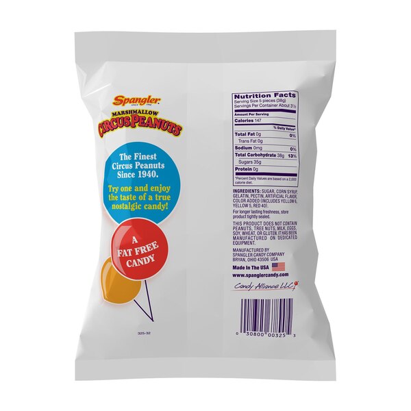 Spangler Circus Peanuts Peg Bag, 5 oz