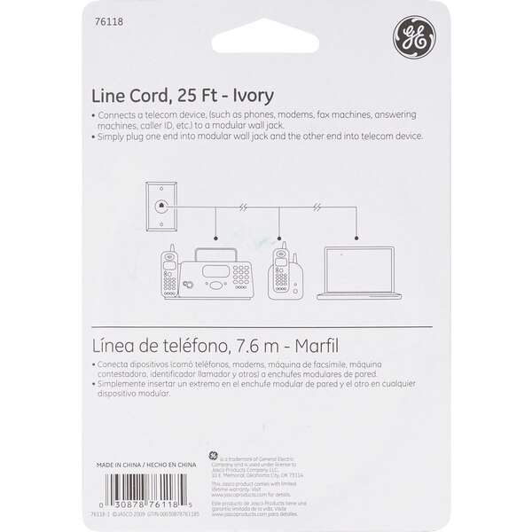 GE Phone Line Cord, 25'