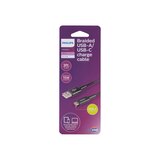 Philips Elite USB-A to USB-C Cable, 3 ft Braided, Black, thumbnail image
