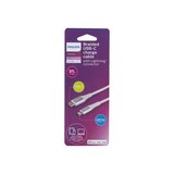 Philips USB-C to Lightning Cable, 3 ft, Braided, White, thumbnail image
