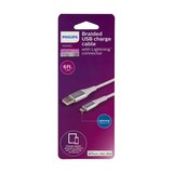 Philips USB-C to Lightning Cable, 4 ft, Basic, White, thumbnail image