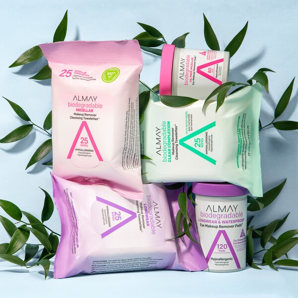 Almay Biodegradable Longwear Makeup Remover Cleansing Towelettes, 25CT