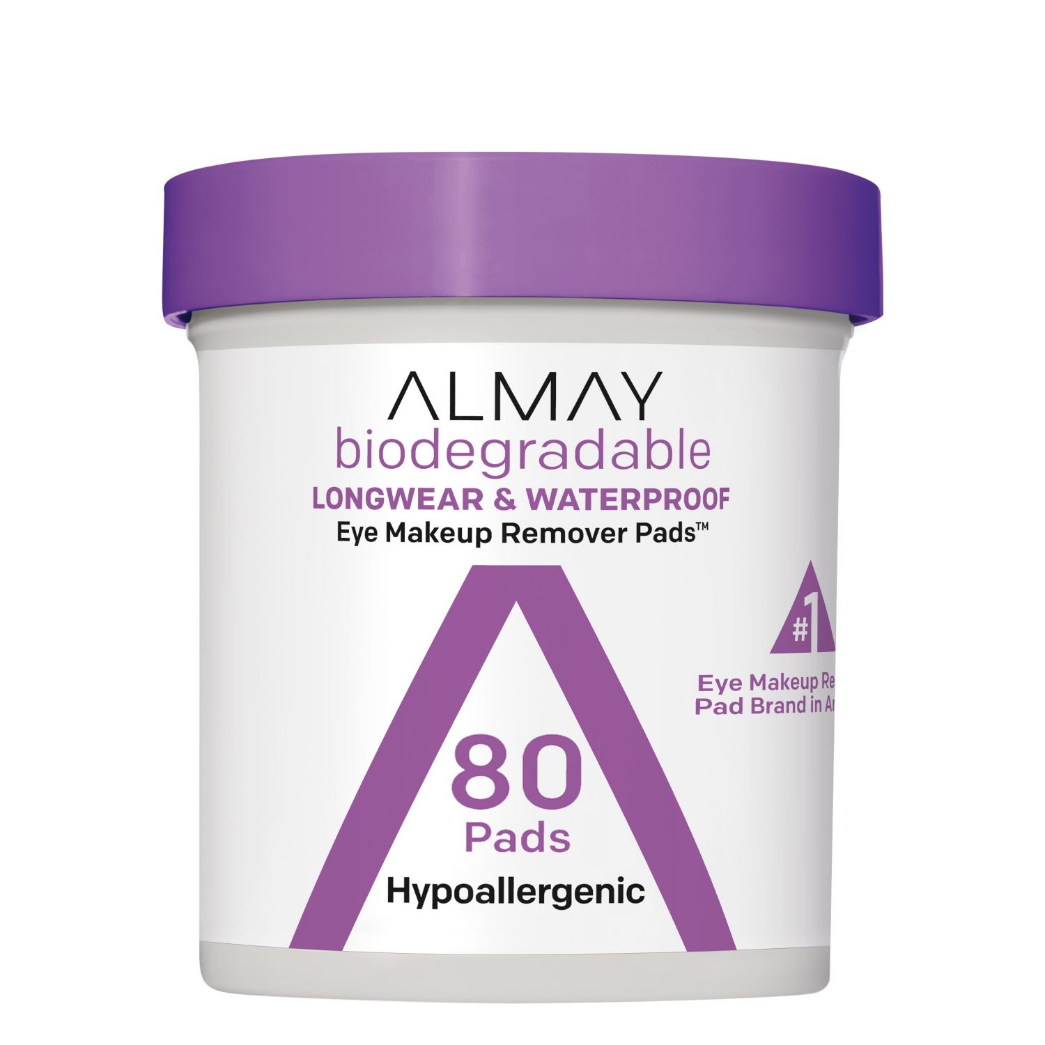 Almay Biodegradable Longwear & Waterproof Eye Makeup Remover Pads, 80CT
