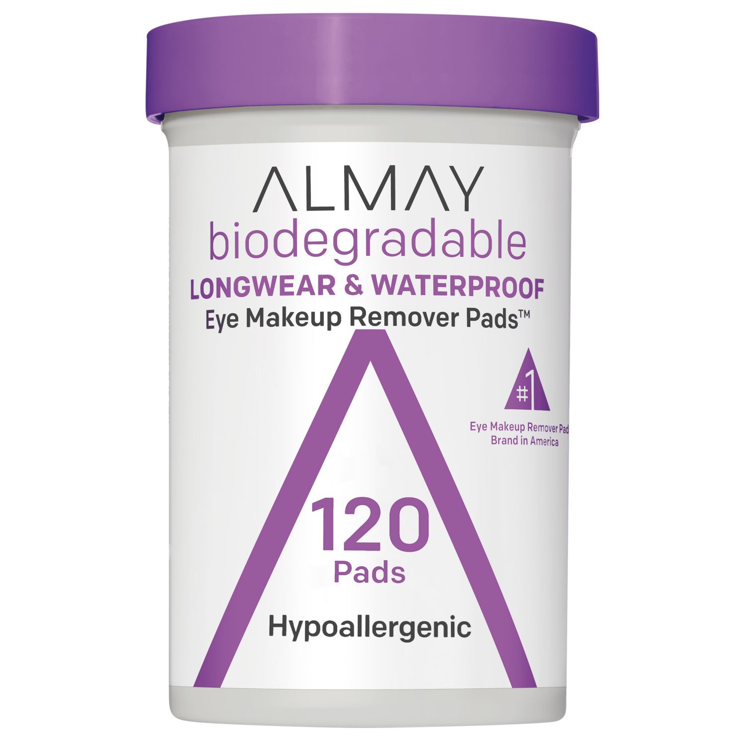 Almay Biodegradable Longwear & Waterproof Eye Makeup Remover Pads, 120CT