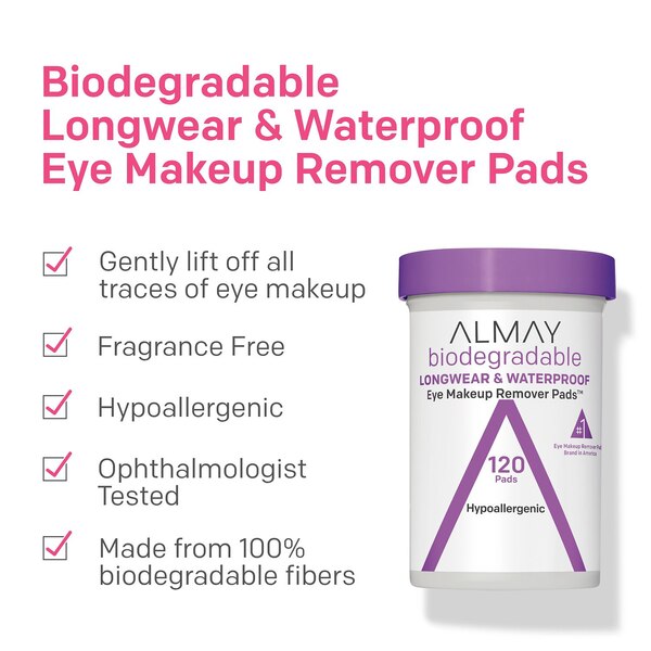 Almay Biodegradable Longwear & Waterproof Eye Makeup Remover Pads
