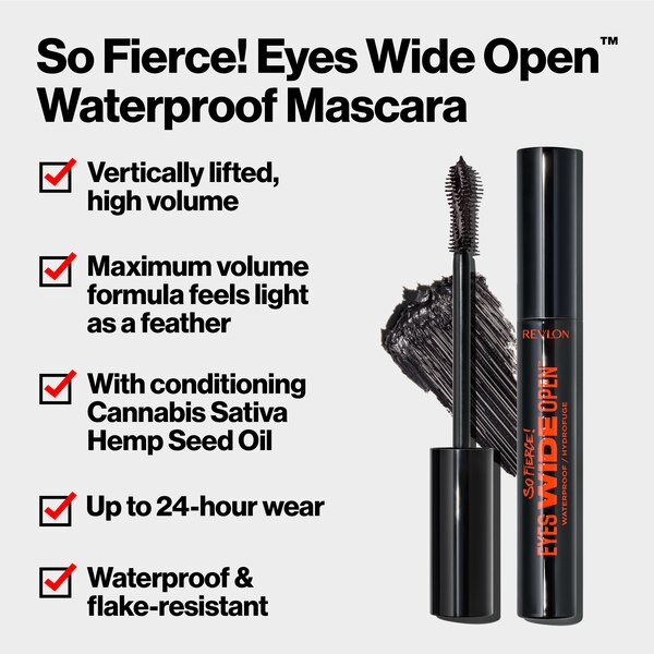 Revlon So Fierce! Eyes Wide Open Waterproof Mascara, Black