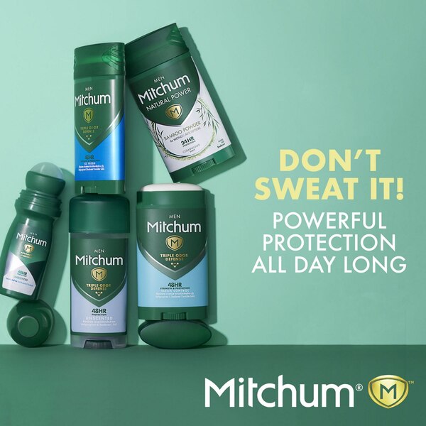 Mitchum Men 48-Hour Triple Odor Defense Antiperspirant & Deodorant Gel Stick, Unscented