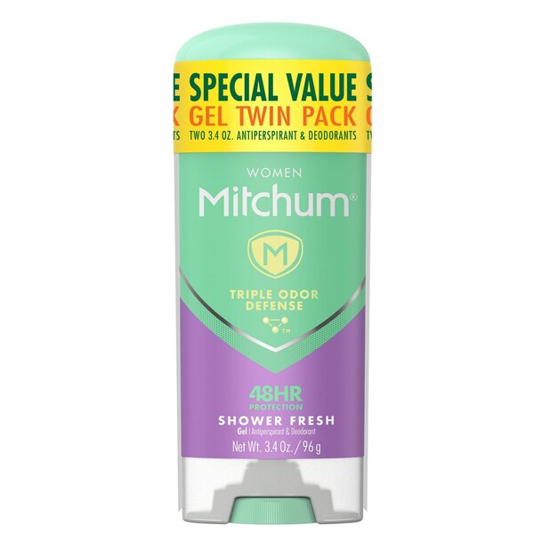 Mitchum Women 48-Hour Triple Odor Defense Antiperspirant & Deodorant Gel Stick, Shower Fresh