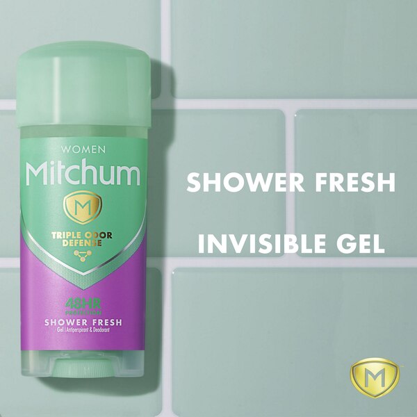 Mitchum Women 48-Hour Triple Odor Defense Antiperspirant & Deodorant Gel Stick, Shower Fresh