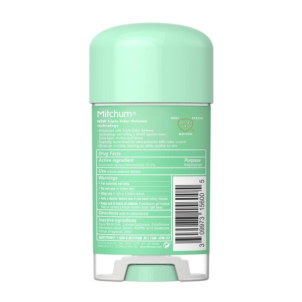 Mitchum Women 48-Hour Triple Odor Defense Antiperspirant & Deodorant Gel Stick, Powder Fresh