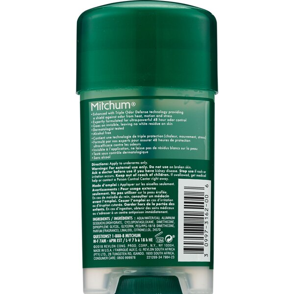 Mitchum Men 48-Hour Triple Odor Defense Antiperspirant & Deodorant Gel Stick, Sport, 2.25 OZ
