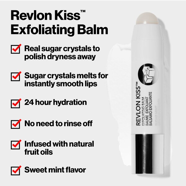 Revlon Kiss Exfoliating Balm Sugar Mint, 0.09 OZ