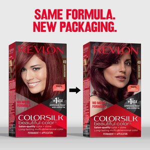 Revlon Colorsilk With Bond Repair Complex Permanent Hair Color, 60 Dark Ash Blonde, 50 Light Ash Brown, 42 Medium Auburn, 81 Light Blonde, 61 Dark Blonde, 12 Natural Blue Black, 45 Bright Auburn, 47 Medium Rich Brown, 31 Dark Auburn, 49 Auburn Brown, 43 Medium Golden Brown, 48 Burgundy, 03 Ultra Light Sun Blonde, 71 Golden Blonde, 55 Light Reddish Brown, 11 Soft Black, 33 Dark Soft Brown, 82B Silver Blonde, 70 Ash Medium Blonde, 40 Medium Ash Brown, 066 Cherry Red, 54 Light Golden Brown, 20 Brown Black, 04 Ultra Light Natural Blonde, 57 Lightest Golden Brown, 27 Deep Rich Brown, 34 Deep Burgundy, 05 Ultra Light Ash Blonde, 30 Dark Brown, 51 Light Brown, 41 Medium Brown, 10 Black, 46 Medium Golden Chestnut Brown