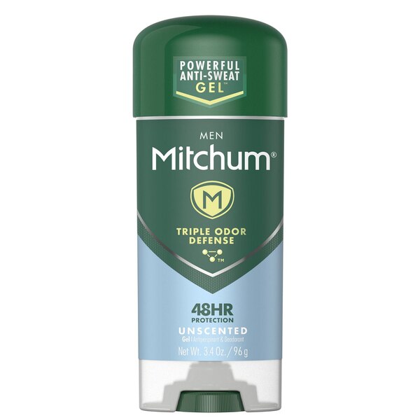 Mitchum Men 48-Hour Triple Odor Defense Antiperspirant & Deodorant Gel Stick, Unscented