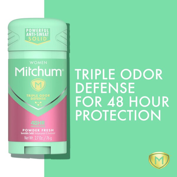 Mitchum Women 48-Hour Triple Odor Defense Antiperspirant & Deodorant Gel Stick, Powder Fresh