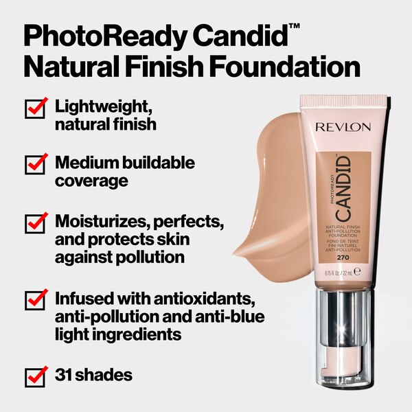 Revlon PhotoReady Candid Natural Finish - Base de maquillaje antipolución