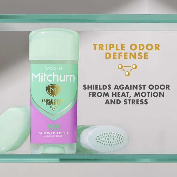 Mitchum Women 48-Hour Triple Odor Defense Antiperspirant & Deodorant Gel Stick, Shower Fresh