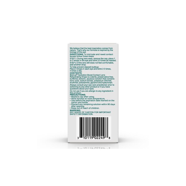 Biotrue Hydration Boost Contact Lens Rehydrating Drops, 0.33 OZ