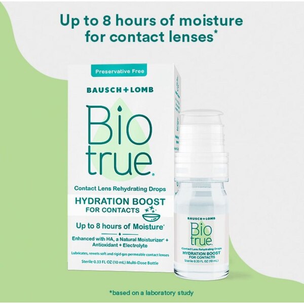 Biotrue Hydration Boost Contact Lens Rehydrating Drops, 0.33 OZ
