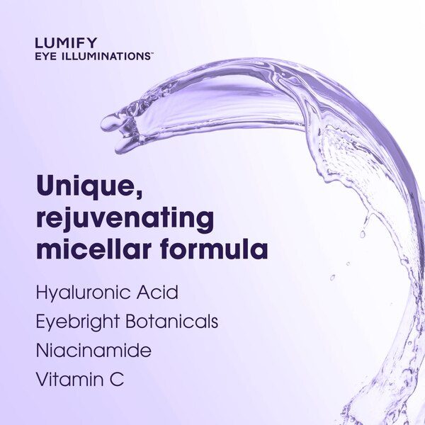 LUMIFY Eye Illuminations Cleansing Water & Eye Makeup Remover, 3-in-1 Micellar Water, 160mL