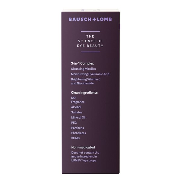 LUMIFY Eye Illuminations Cleansing Water & Eye Makeup Remover, 3-in-1 Micellar Water, 160mL