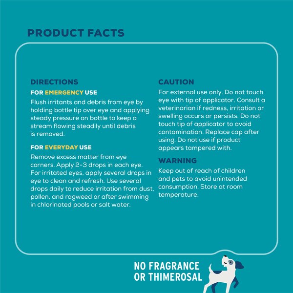 Eye Wash for Dogs by Project Watson, Fragrance Free, 4 Fl Oz