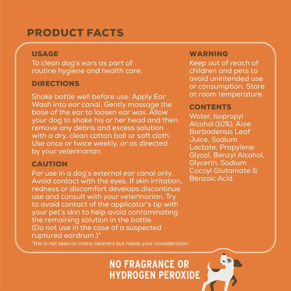 Ear Wash for Dogs by Project Watson, Hydrogen Peroxide & Fragrance Free, 4 Fl Oz