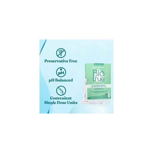 Biotrue Hydration Boost Lubricant Eye Drops, 30 CT