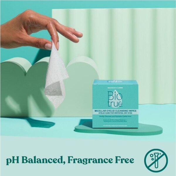 Biotrue Micellar Eyelid Cleansing Wipes, 30 CT