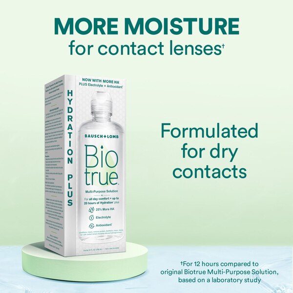 Biotrue Hydration Plus Multi-Purpose Solution, Lens Case Included