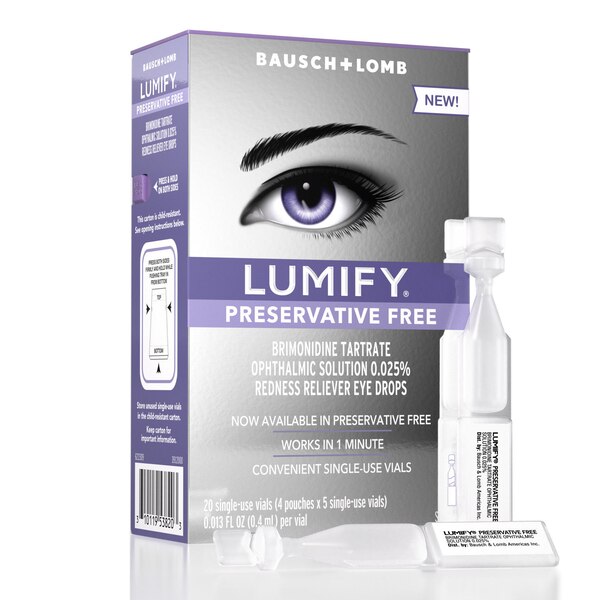 Lumify Preservative Free Redness Reliever Eye Drops, 20 CT