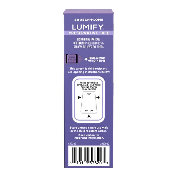 Lumify Preservative Free Redness Reliever Eye Drops, 20 CT