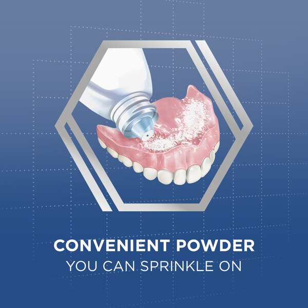 Super Poligrip - Polvo adhesivo para dentadura, potencia extra