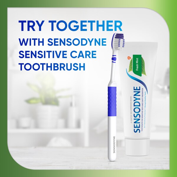 Sensodyne Toothpaste for Sensitive Teeth and Cavity Protection, Fresh Mint, 4 OZ, 2 pack