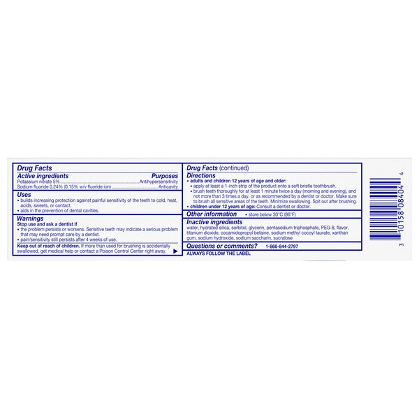 Sensodyne Extra Whitening Toothpaste for Sensitive Teeth and Cavity Protection, 4 OZ