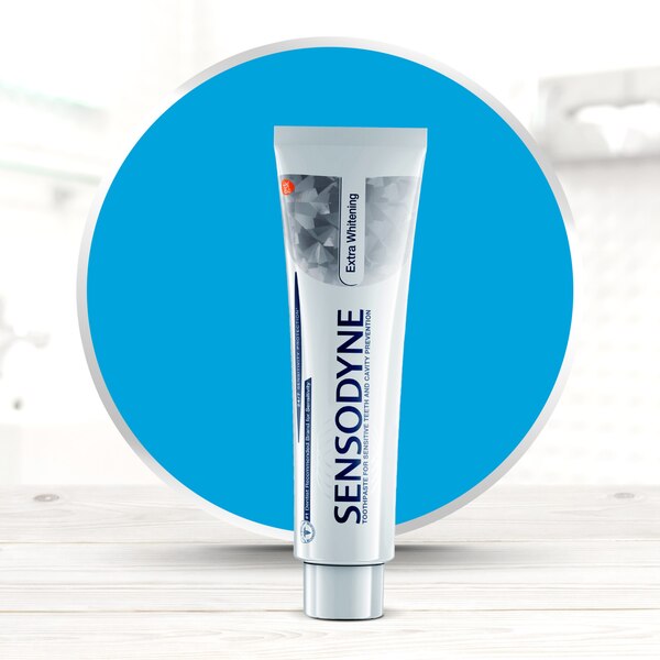 Sensodyne Extra Whitening Toothpaste for Sensitive Teeth and Cavity Protection, 4 OZ