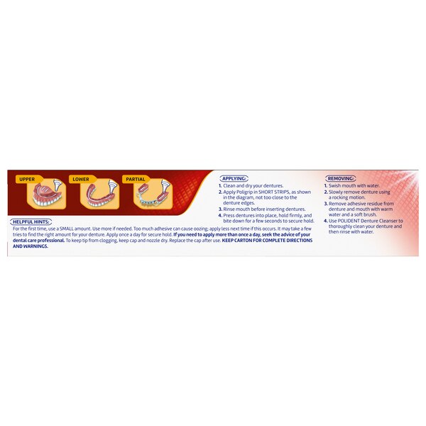 Poligrip Power Max Denture Adhesive Cream, 12 Hour Power Hold + Seal, Flavor Free