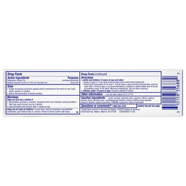 Sensodyne Pronamel Active Shield Whitening Toothpaste for Sensitive Teeth and Cavity Prevention, Builds Enamel Resistance, Cool Mint, 3.4 OZ