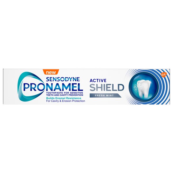 Sensodyne Pronamel Active Shield Toothpaste for Sensitive Teeth and Cavity Prevention, Builds Enamel Resistance, Fresh Mint, 3.4 OZ