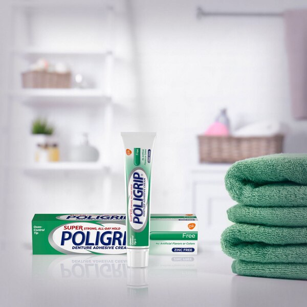 Super Poligrip Denture Adhesive Cream, 2.4 OZ, 3 CT