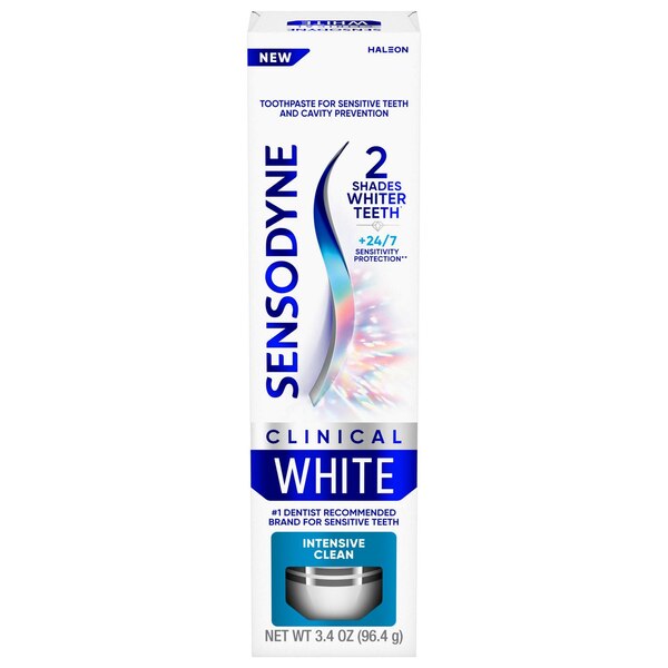 Sensodyne Clinical White Toothpaste, Intensive Clean, 3.4 OZ