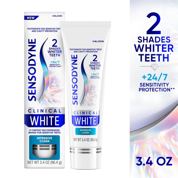 Sensodyne Clinical White Toothpaste, Intensive Clean, 3.4 OZ