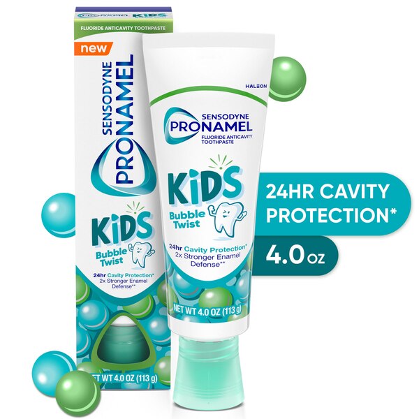 Sensodyne Pronamel Kid's Fluoride Toothpaste, Bubble Twist, 4 OZ