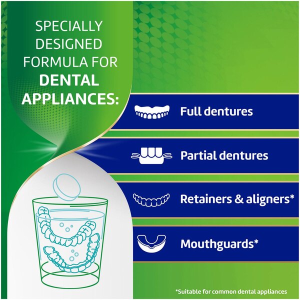 Polident Overnight Whitening Denture Cleanser, 90 CT