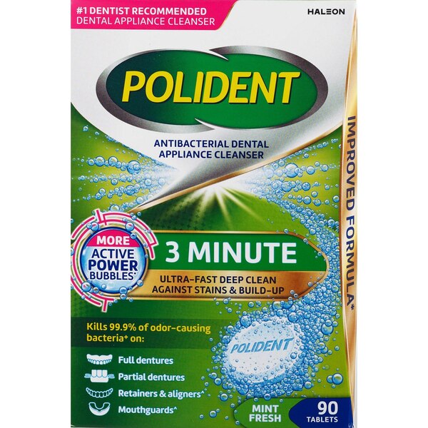 Polident 3 Minute Daily Cleanser, 90 CT